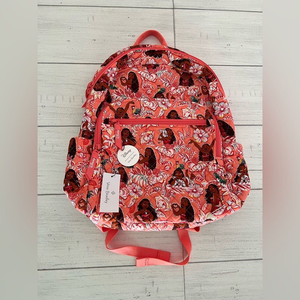 New Vera Bradley x Disney Campus Backpack Moana Adventure NWT in Cotton - Picture 3 of 15